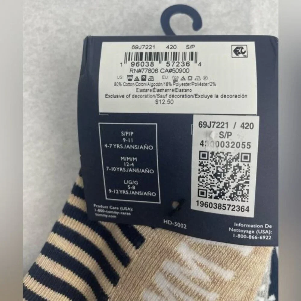 KIDS~TOMMY HILFIGER ~QUATER TOP SOCKS 3- PACK.